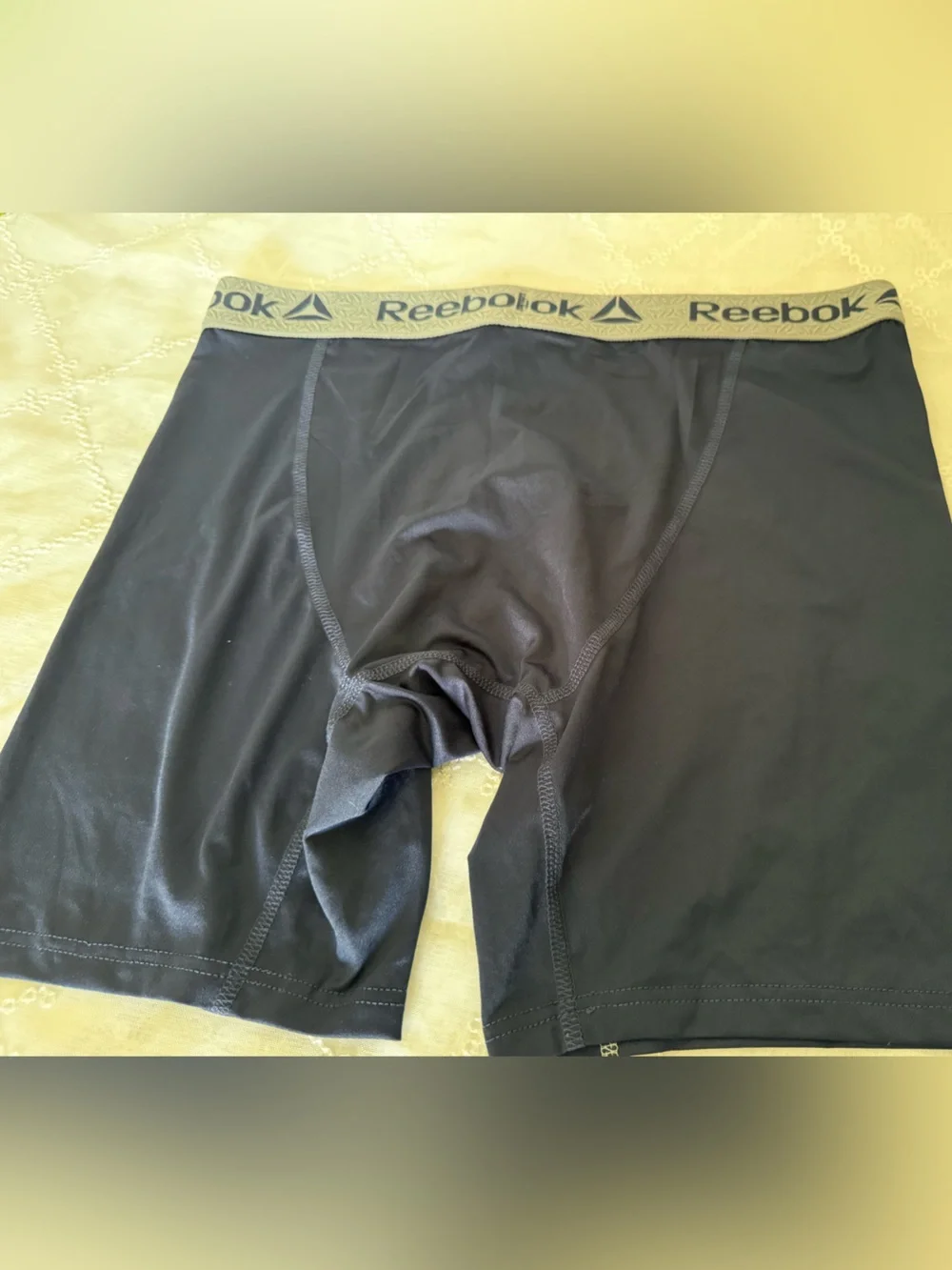 Reebok Dark Blue Performance Underwear Shorts with Gray Logo Waistband